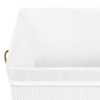 Бамбуково пране кошница с единична секция бяла 21. гал