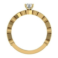 Дизайн на кръг и шестоъгълник кръгли блестящи диамантени пръстени 14k злато 0. CT TW TW