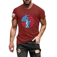 Мъжки тениски на тениските за независимост върхове Лятна модна ежедневна отпечатана тениска с къс ръкав