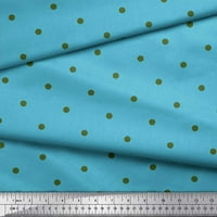 Soimoi Blue Rayon Fabric Polka Dots Printed Craft Fabric край двора