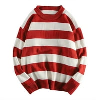 Пуловери за пуловери за мъже за мъже дълги пуловери плюс размер зимен дрехи червено l