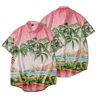 Хавайски флорални ризи за мъже момче лятна ваканция плаж ежедневен копче с ризи с къс ръкав