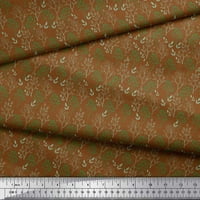 Soimoi памучен Poplin Fabric Artistic Leaves Print Sheing Fabric Yard Wide