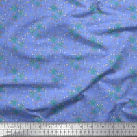 Soimoi Blue Polyester Crepe Fabric Triangle & Art Geometric Printed Craft Fabric край двора