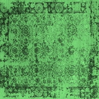 Ahgly Company Indoor Square Oriental Emerald Green Industrial Area Rugs, 4 'квадрат