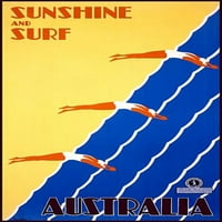 Слънчево и сърф Австралия Плакат за пътуване